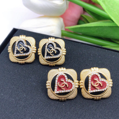18K  Chanel Heart Vintage Earrings