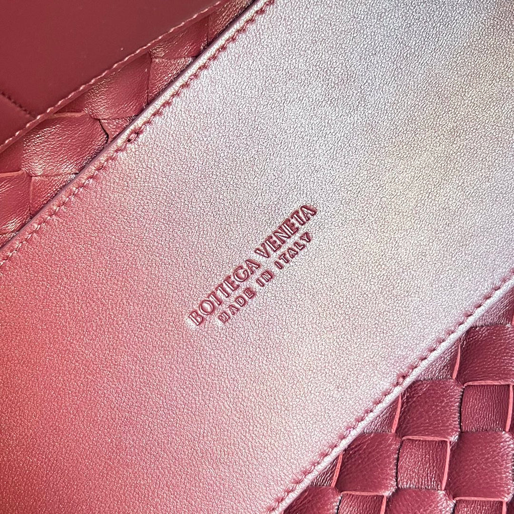 BOTTEGA VENETA MEDIUM ANDIAMO 32 IN BURGUNDY LAMBSKIN