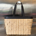 BOTTEGA VENETA CASSETTE 44 TOTE BEIGE AND BLACK VISCOSE