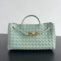 BOTTEGA VENETA SMALL ANDIAMO 29 IN CEDALON GREEN LAMBSKIN