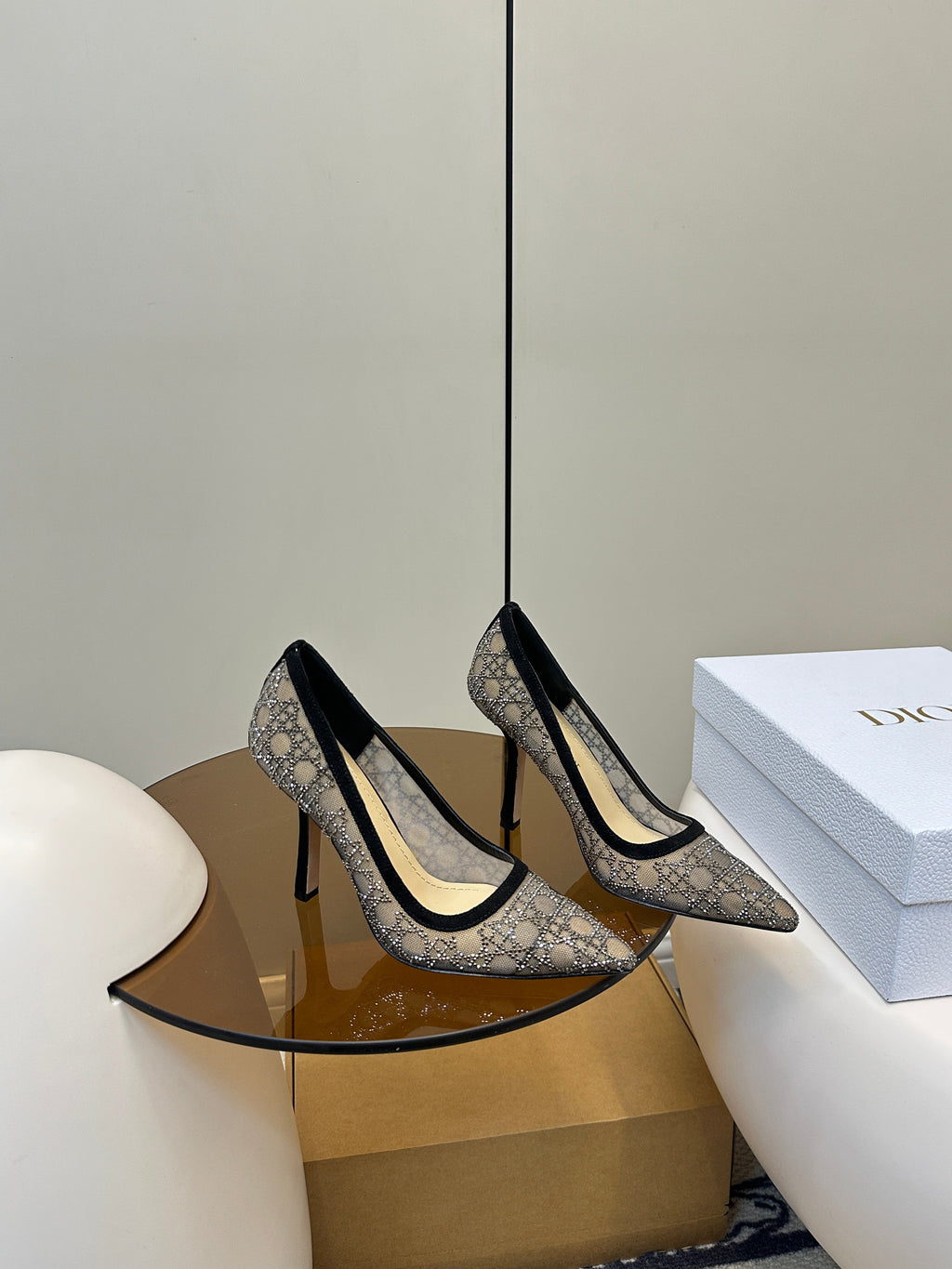 DIOR HIGH HEELS PUMP IN BLACK LAMB SUEDE 10 CM