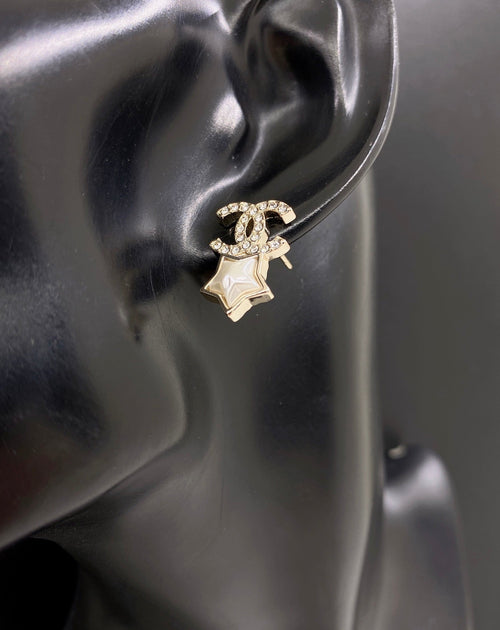 18K  Chanel Star Crystals Earrings