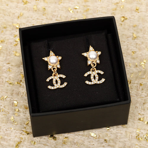 18K  Chanel Star Crystals Earrings