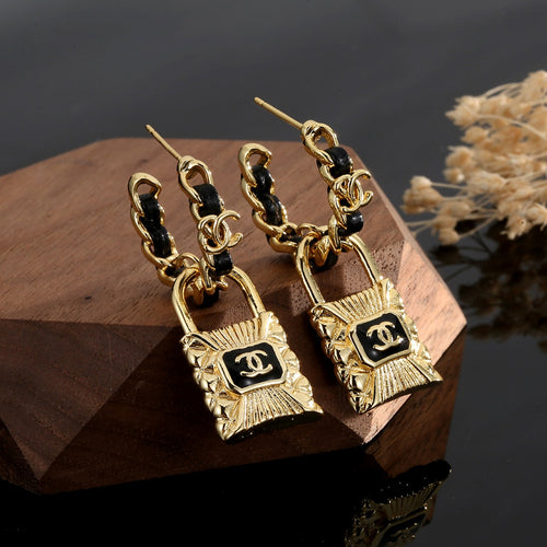 18K  Chanel Lock Earrings