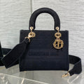 DIOR SMALL 24 LADY BAG IN BLACK CANVAS