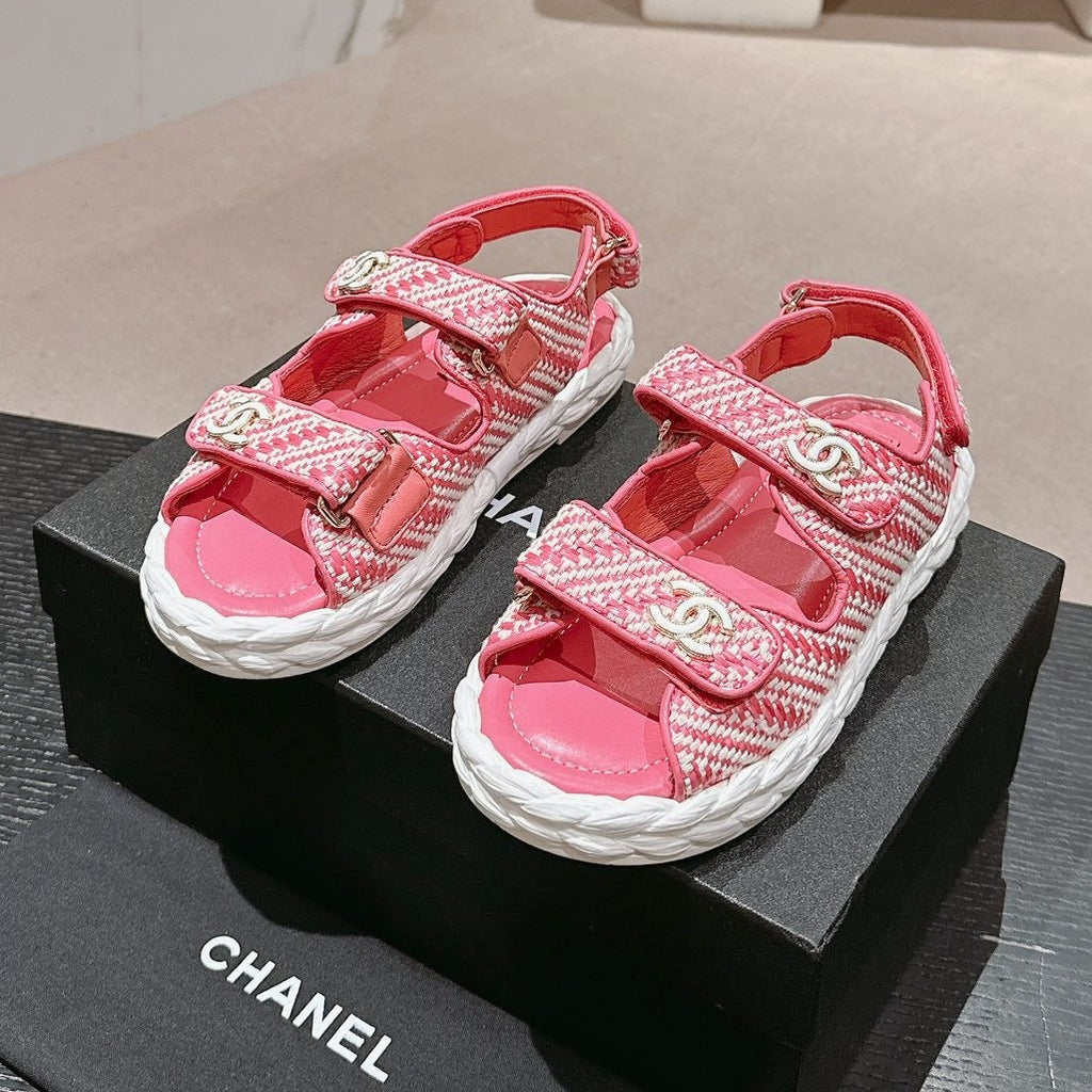CHANEL DAD SANDALS IN BLUSH PINK CALFSKIN