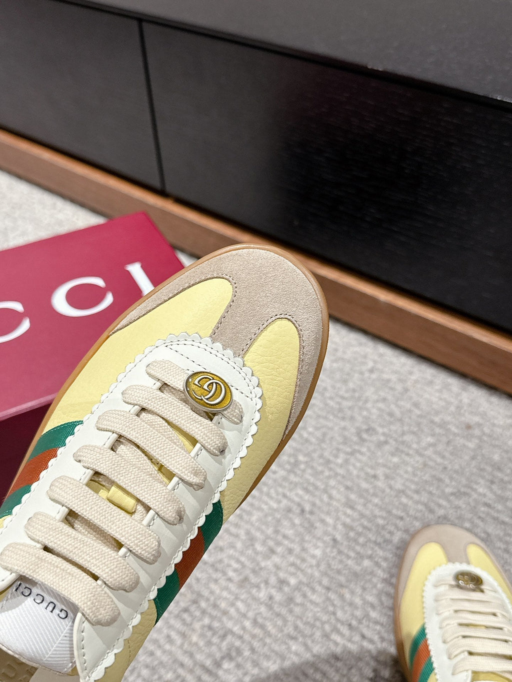 GUCCI & ADIDAS SNEAKER KHAKI CALFSKIN
