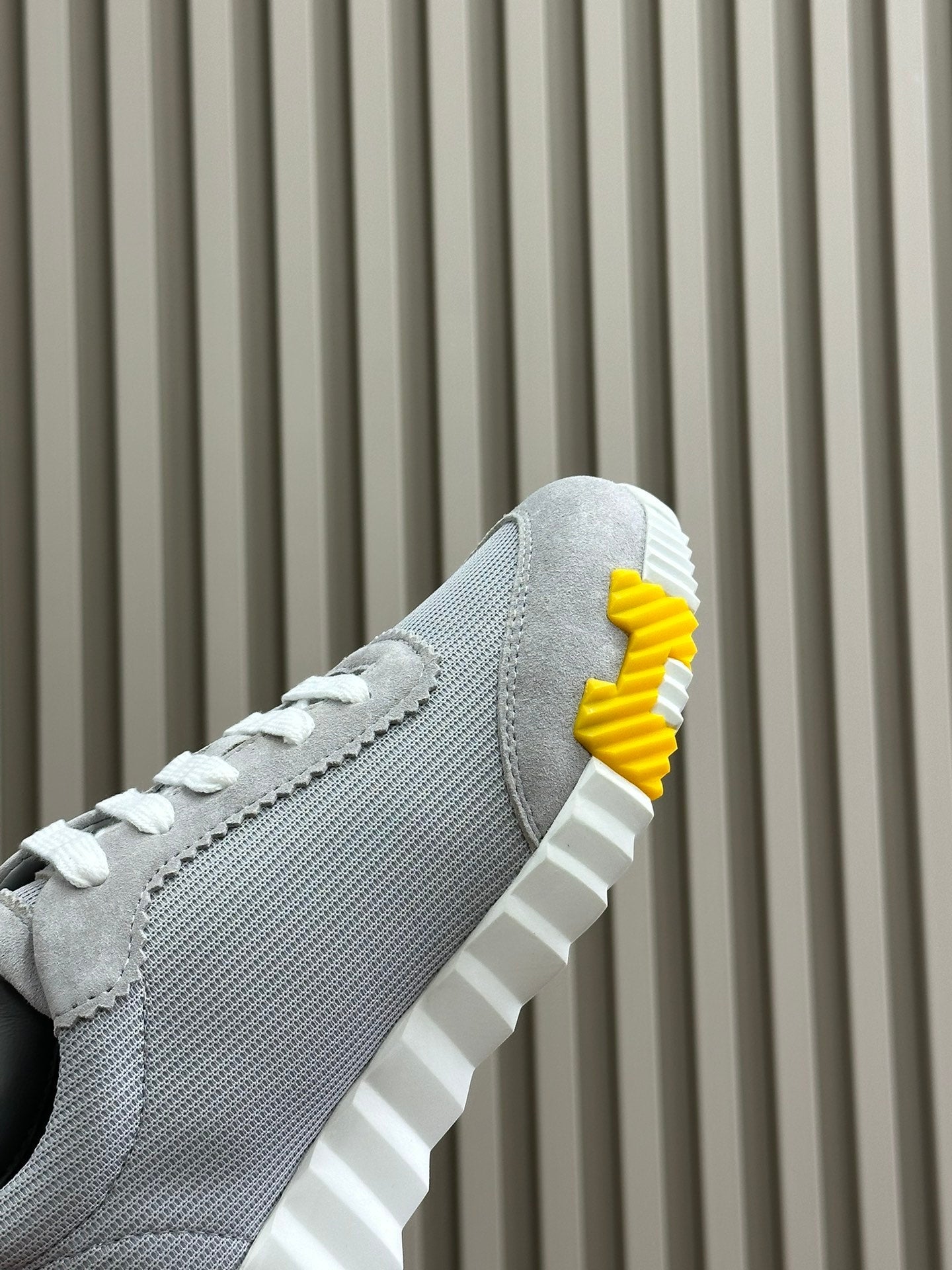 HERMES BOUNCING SNEAKERS LIGHT GRAY CALFSKIN