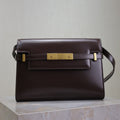 YSL 25S MANHATTAN SMALL 24 IN ROUGE CABERNET CALFSKIN GOLD HARDWRE
